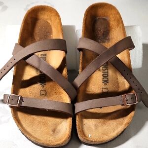 Birkenstock Cross-Strap Sandals in Brown